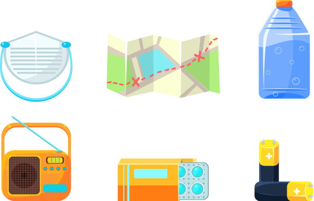 旅行用品图标设置必要的旅行和图片下载