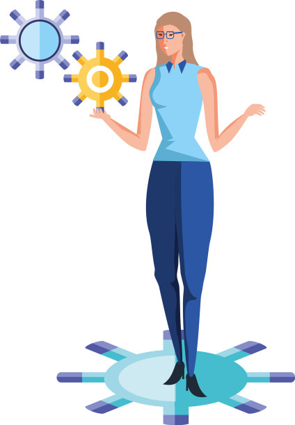 商务女性优雅的齿轮齿轮图片下载