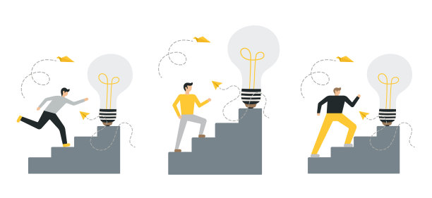 设置商务人士的平面图标平面风格图片下载