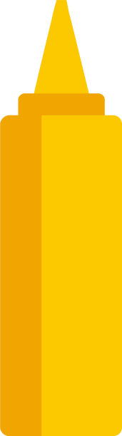 芥末塑料瓶图标扁平风格图片下载