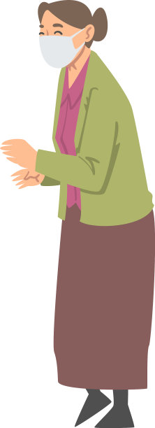 老妇人戴口罩站姿图片下载