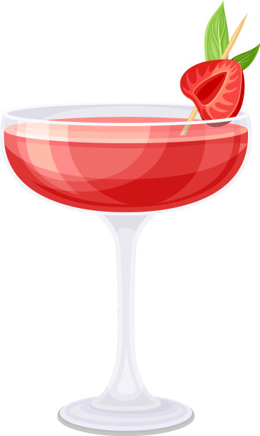 红色鸡尾酒加草莓冷酒精图片下载