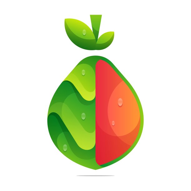 矢量插图番石榴渐变彩色风格。图片下载