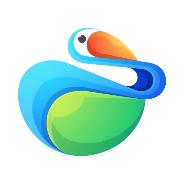 矢量插图巨嘴鸟渐变彩色风格。图片下载