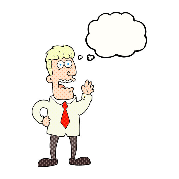 徒手画的思想泡泡卡通商人图片下载