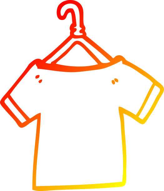 温暖梯度线绘制的卡通t恤衣架图片下载