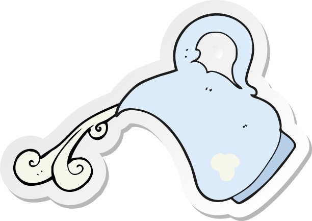 卡通牛奶罐倒牛奶的贴纸图片下载