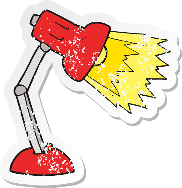 复古心疼贴纸卡通台灯图片下载