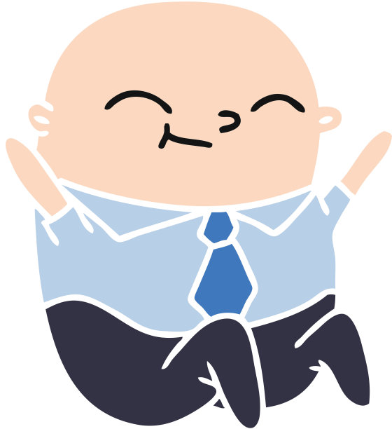 手绘卡通可爱秃头男人图片下载