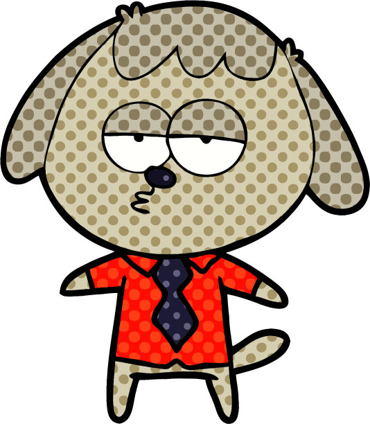 穿着办公服的卡通无聊狗图片下载