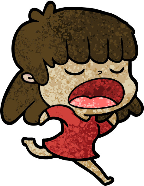 卡通女人大声说话图片下载