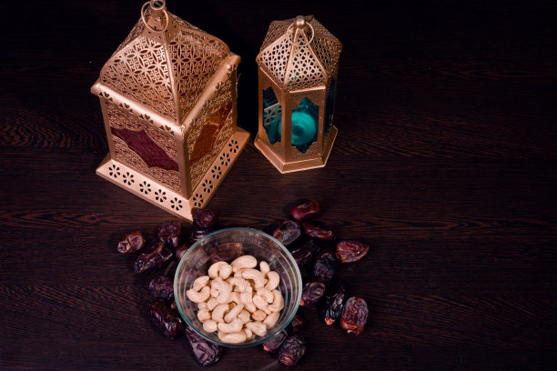 斋月节庆与阿拉伯灯笼图片下载