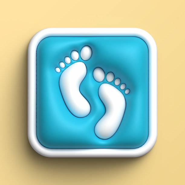 婴儿足迹广场3D图标符号图片下载