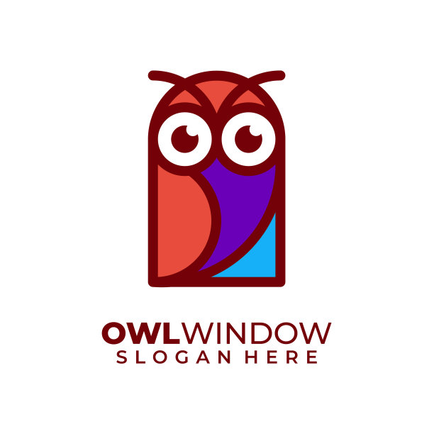 猫头鹰窗设计多彩图片下载