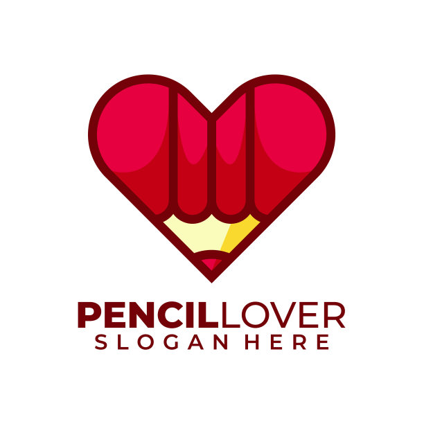 铅笔爱设计插画图片下载