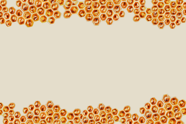 蜂窝水彩框架。手绘免疫增强套装维生素隔离插图米色背景。图片下载