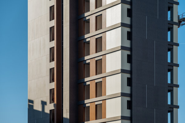 新建公寓建筑，外立面装饰涂料图片下载