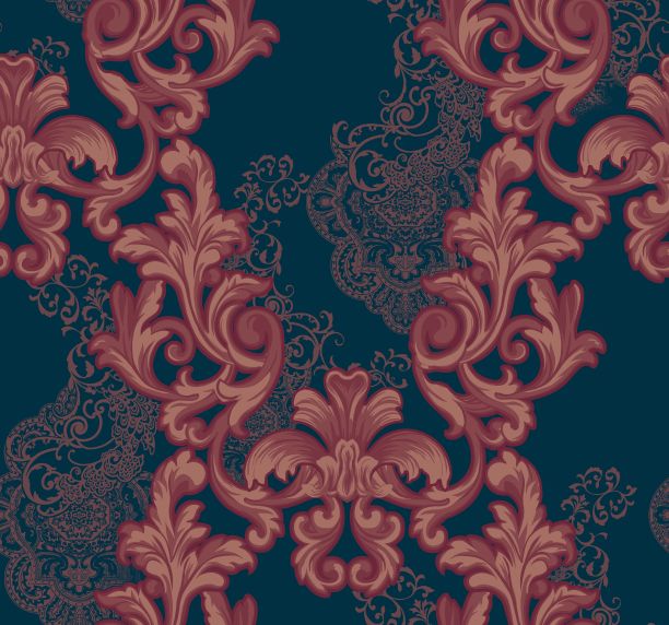 无缝复古花卉图案在深蓝色背景图片下载