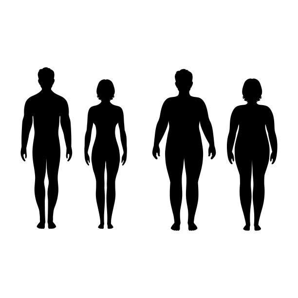 白色背景上的男性和女性剪影图片下载