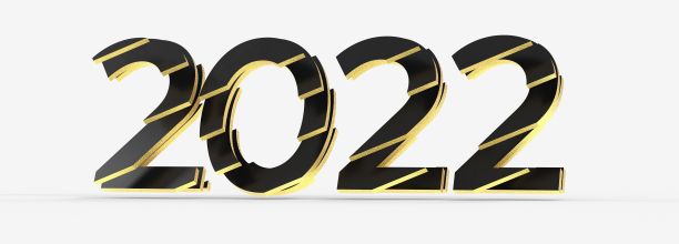 黑色和金色的2022年世界杯在白色背景上的3D渲染图片下载