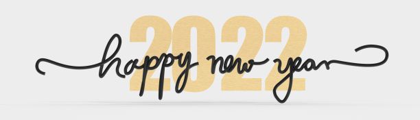 白色背景上分层的黑色和金色铭文“2022新年快乐”的3D渲染图片下载
