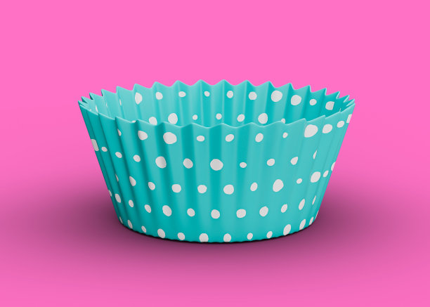 纸松饼杯或纸杯蛋糕衬垫孤立的背景3d插图图片下载