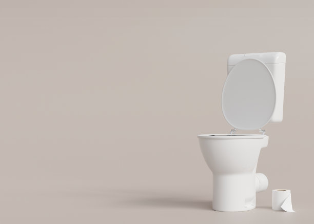 厕所，米色背景的厕所，复制空间。卫生，排便，消化问题，便秘概念。空白空间用于文字、广告。3 d渲染。图片下载