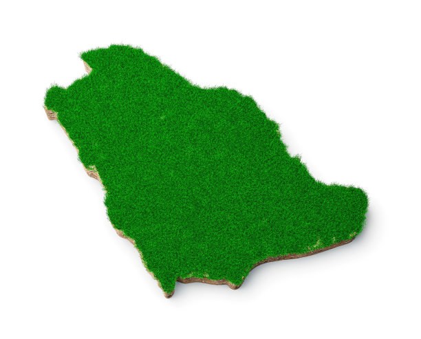 三维渲染的沙特阿拉伯地图土壤土地地质孤立在一个白色背景图片下载