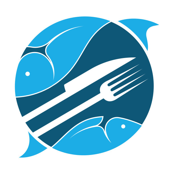 鱼和刀叉象征海鲜图片下载