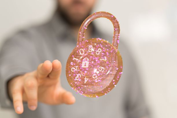 数字锁渲染，网络安全信息概念图片下载