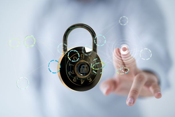 数字锁渲染，网络安全信息概念图片下载