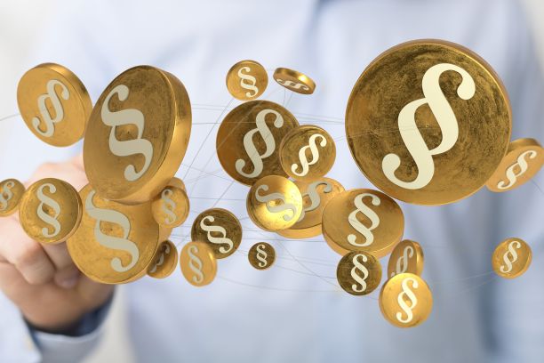 显示3D渲染的法律段落图标的人图片下载