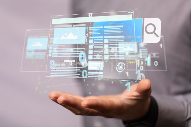 3D渲染界面web应用程序的一个手图片下载