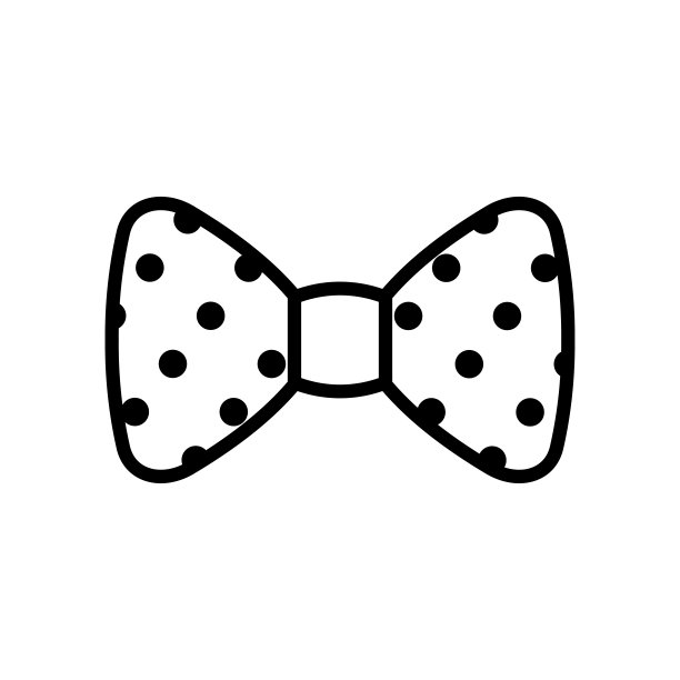 蝴蝶结图标矢量设计模板在白色背景图片下载