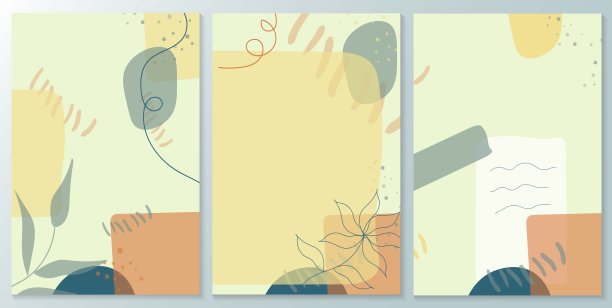 一套极简主义手绘流体形状背景。设计模板-布局横幅，传单，小册子，社交媒体图片下载