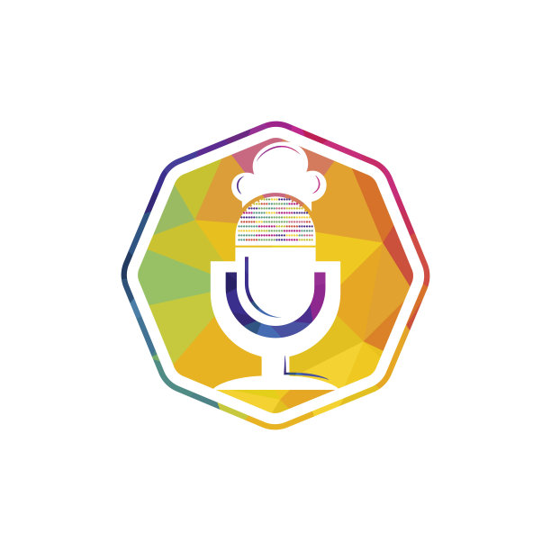 厨师播客矢量符号设计模板。图片下载