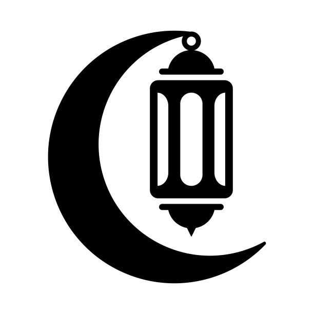 伊斯兰灯笼轮廓图标矢量插图。灯笼图标矢量图片下载