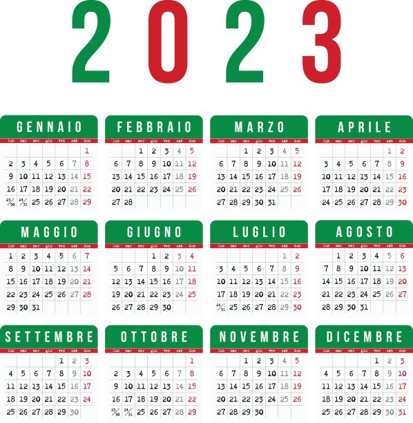 意大利语日历2023图片下载