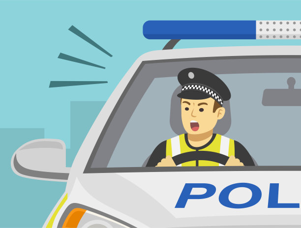 开车。大吼大叫的男交警特写镜头。图片下载