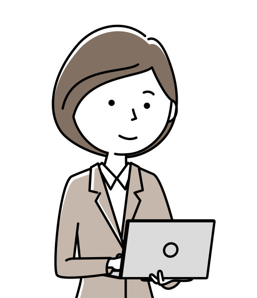 穿着西装的女人在操作笔记本电脑图片下载