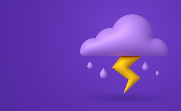 风暴云闪电闪电3D背景图片下载