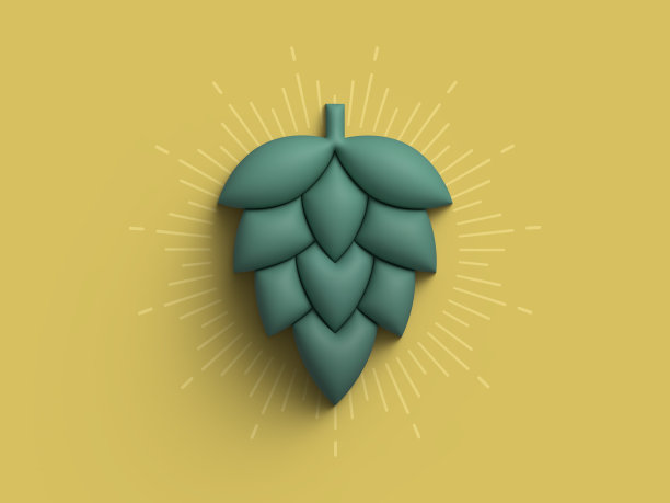 啤酒花啤酒酒精酿造3D符号图片下载