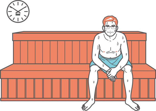 蒸桑拿的中年男子图片下载