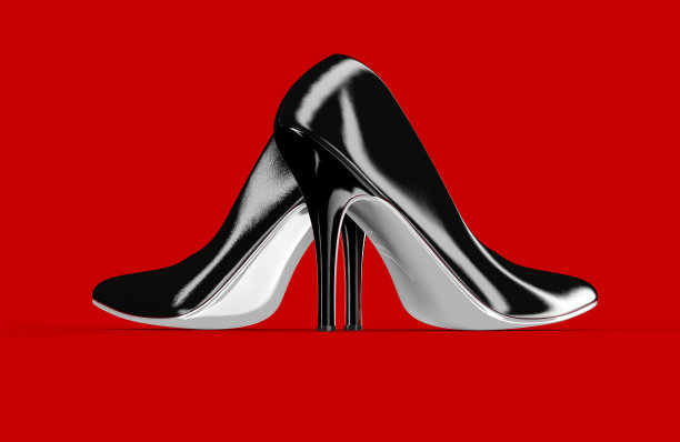 现代时尚的红黑女鞋图片下载