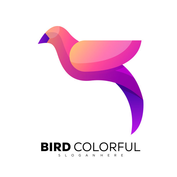 小鸟彩色模板插图设计图片下载