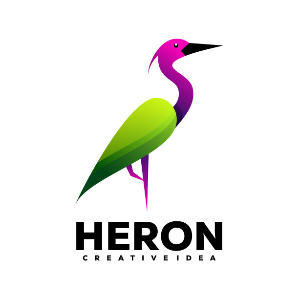 苍鹭设计渐变色图片下载