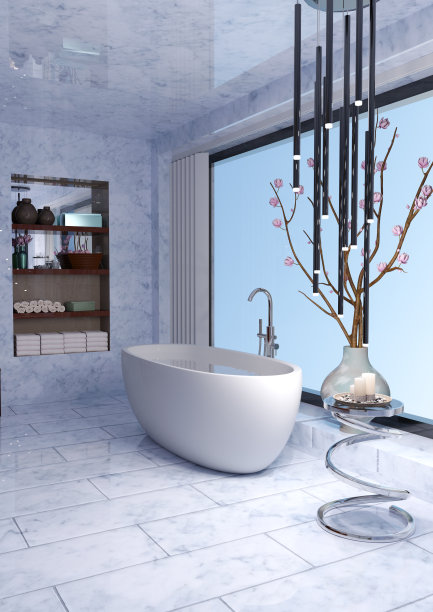 3D渲染豪华浴室图片下载