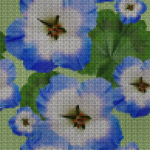 插图。十字绣。天竺葵花。纹理的鲜花。无缝模式连续复制。植物的背景,拼贴图片下载