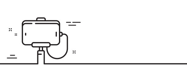 自拍杆线条图标手机肖像照片标志图片下载