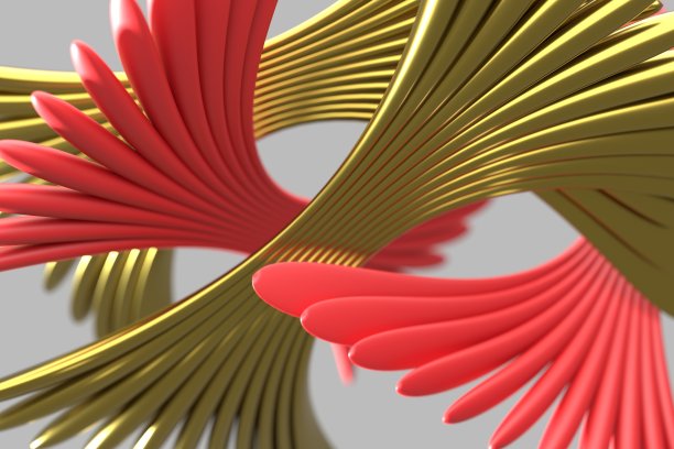 象征积极思想的形象与对象，如鸟的翅膀红色金图片下载